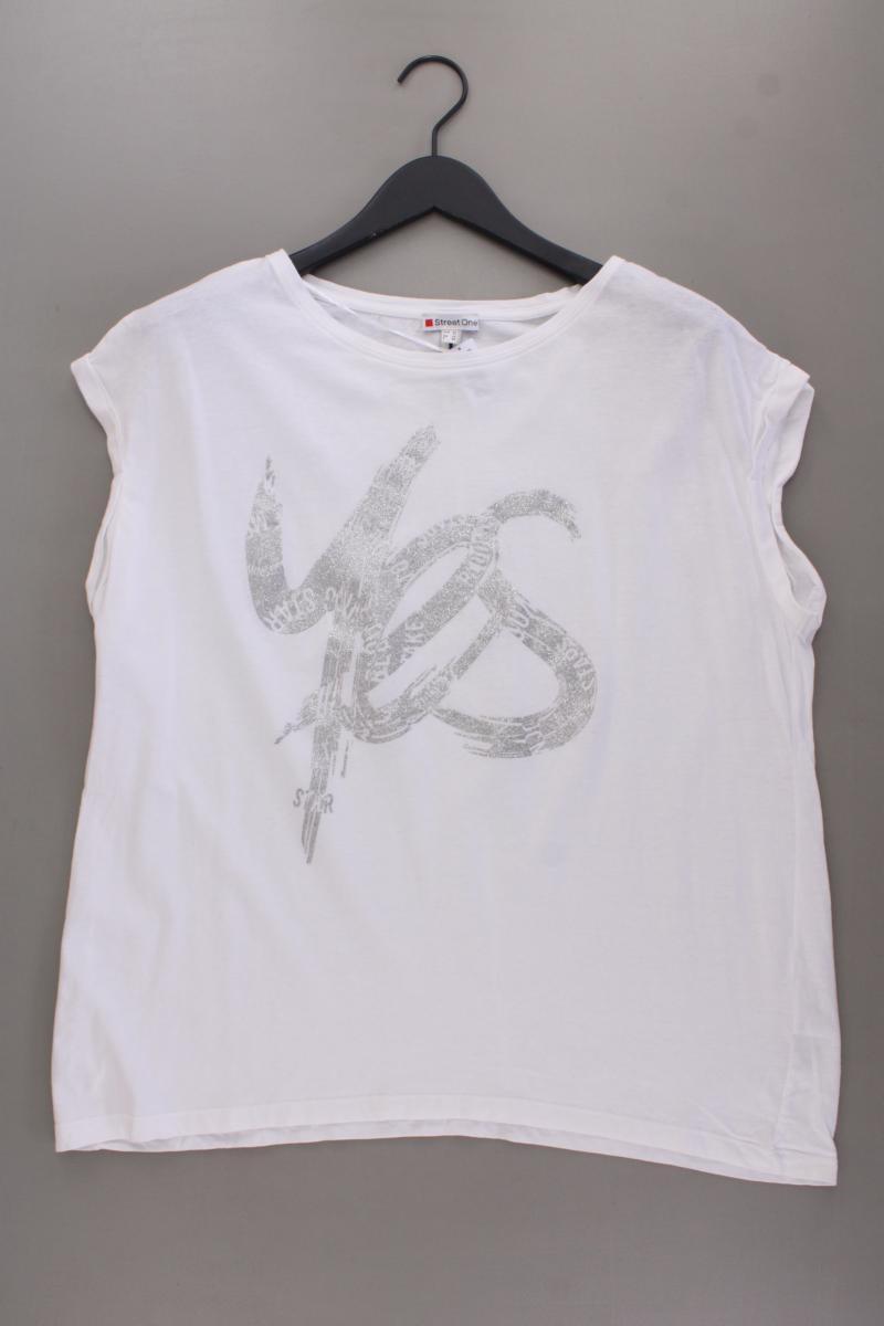 Street One Printshirt Gr. 46 Kurzarm weiß aus Baumwolle
