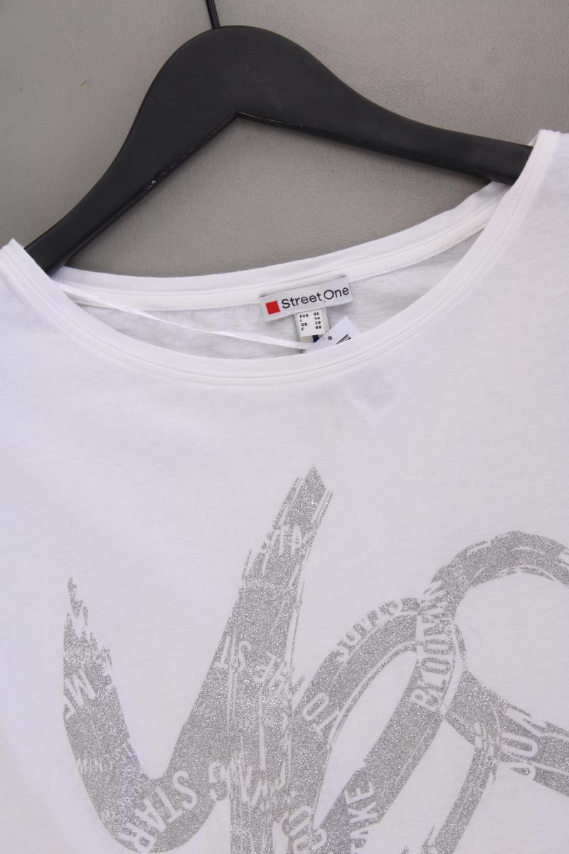 Street One Printshirt Gr. 46 Kurzarm weiß aus Baumwolle