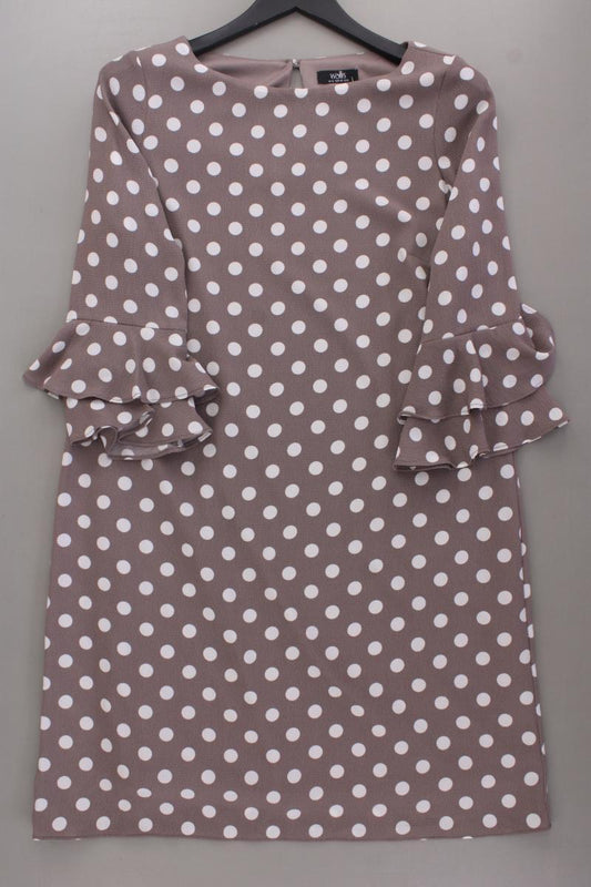 Wallis Midikleid Gr. 40 gepunktet neuwertig 3/4 Ärmel braun aus Polyester