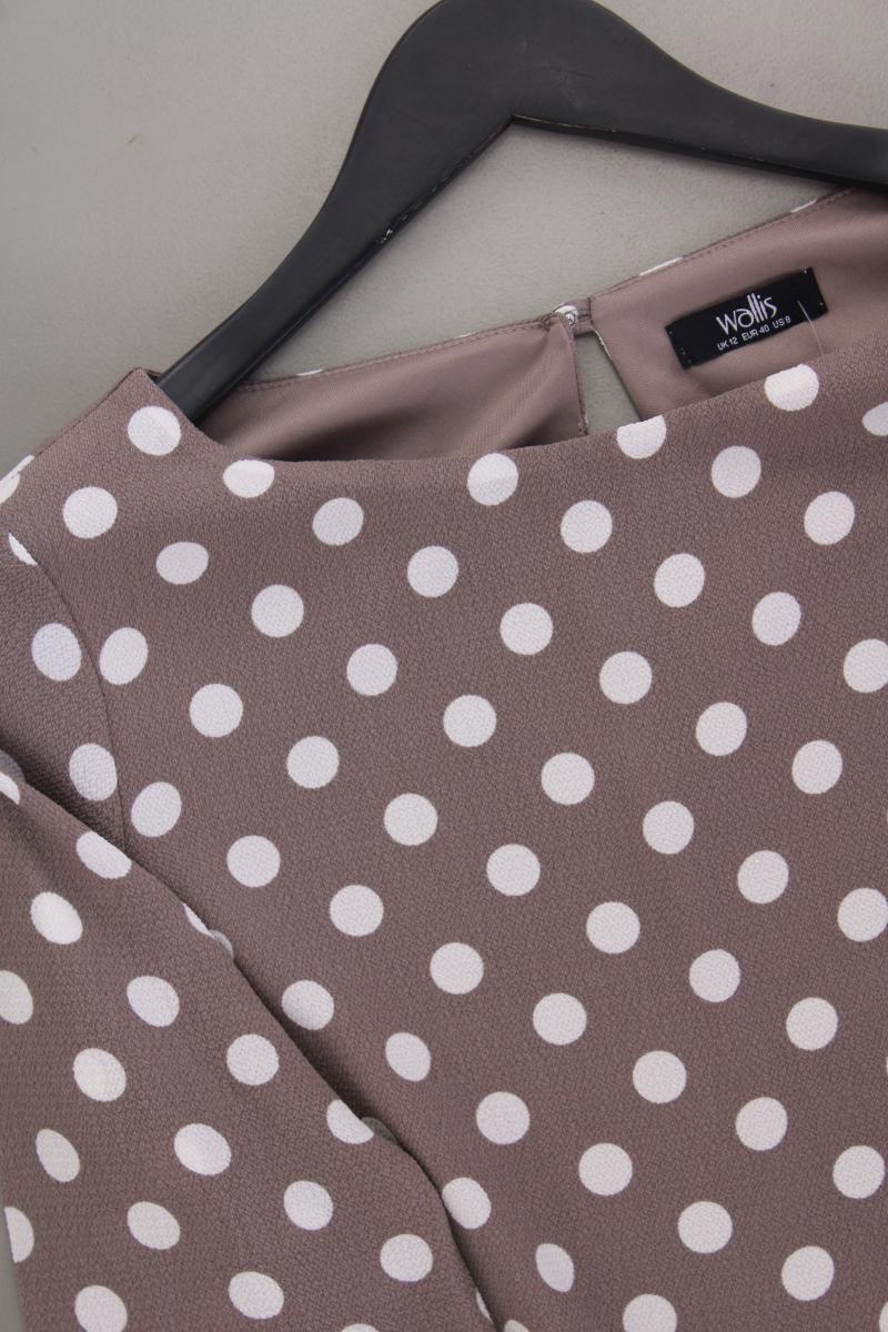 Wallis Midikleid Gr. 40 gepunktet neuwertig 3/4 Ärmel braun aus Polyester