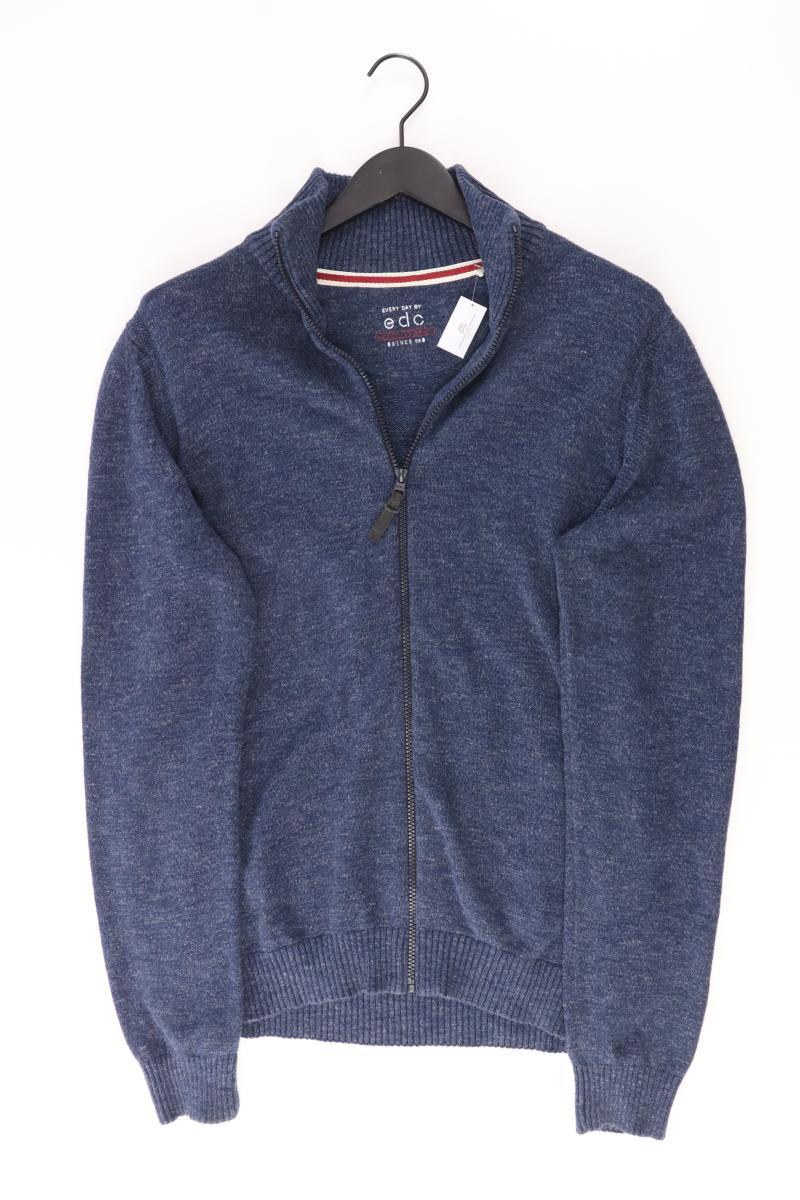 edc by Esprit Strickjacke für Herren Gr. L Langarm blau aus Baumwolle