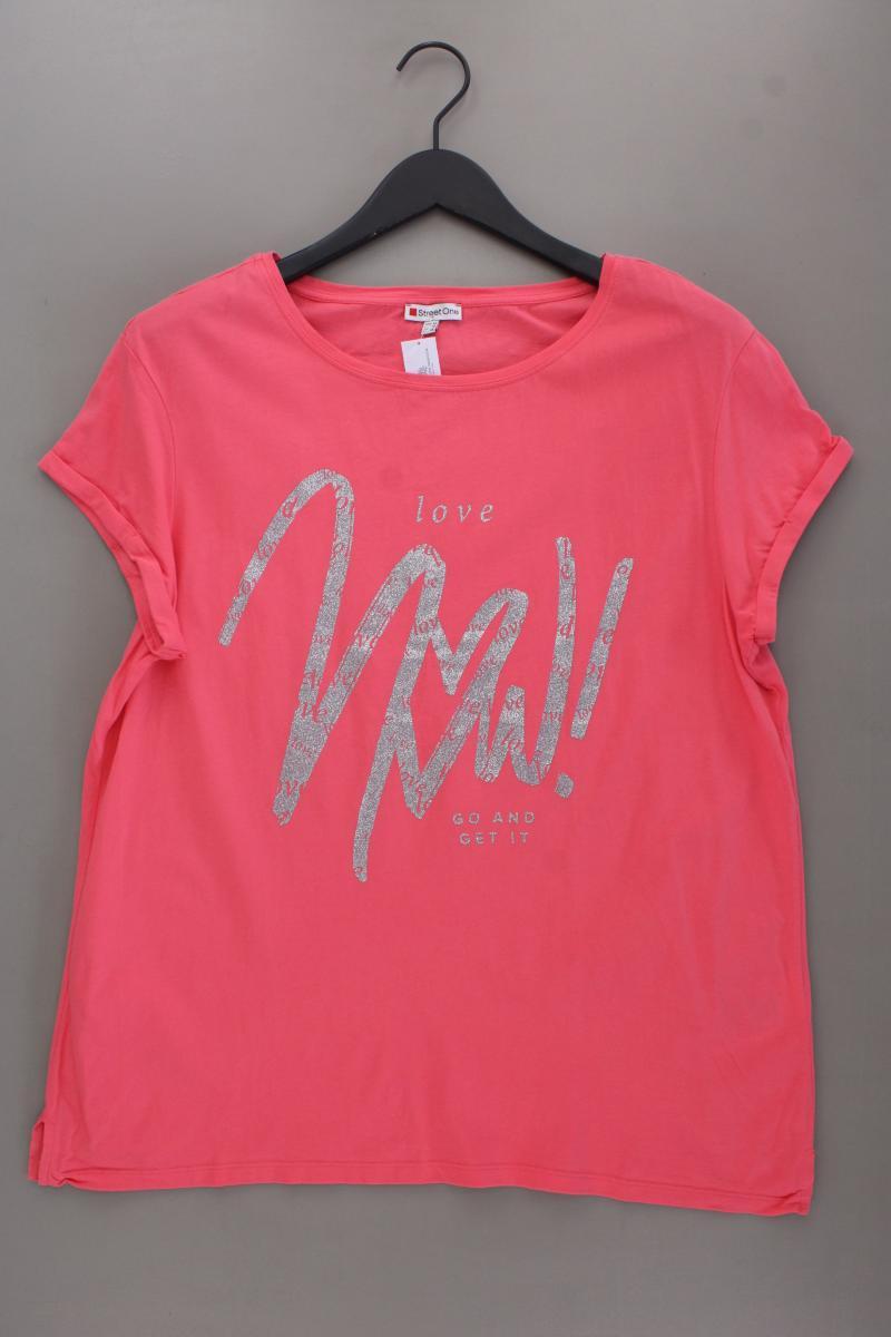 Street One Printshirt Gr. 44 Kurzarm pink aus Baumwolle