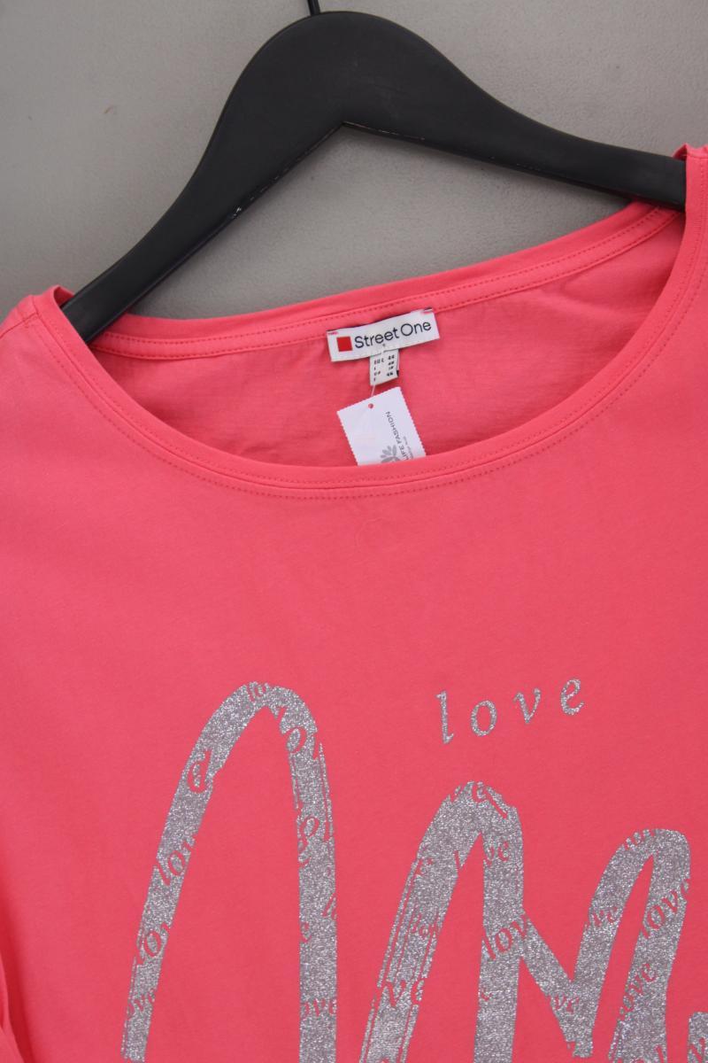 Street One Printshirt Gr. 44 Kurzarm pink aus Baumwolle