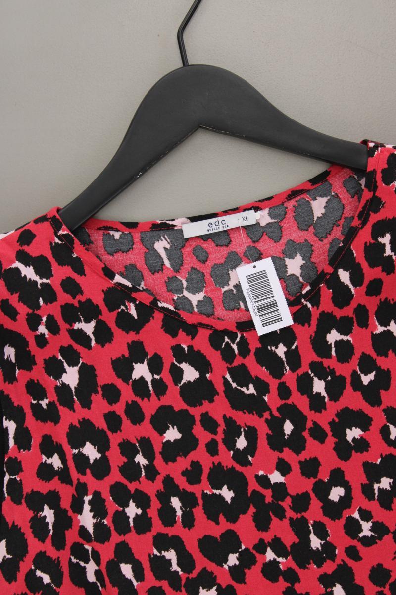 edc by Esprit Ärmellose Bluse Gr. XL mit Tierdruck rot