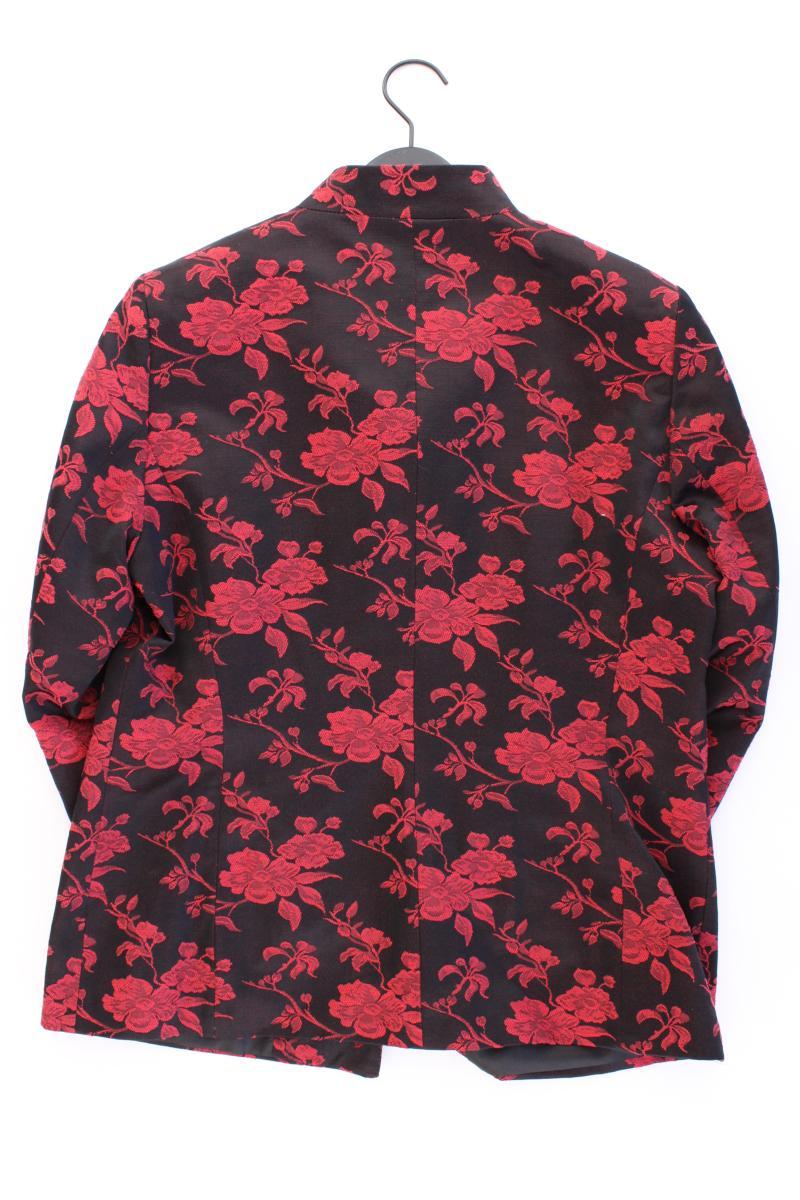 Denim & Co. Blazer Gr. 44 mit Blumenmuster neuwertig rot aus Baumwolle