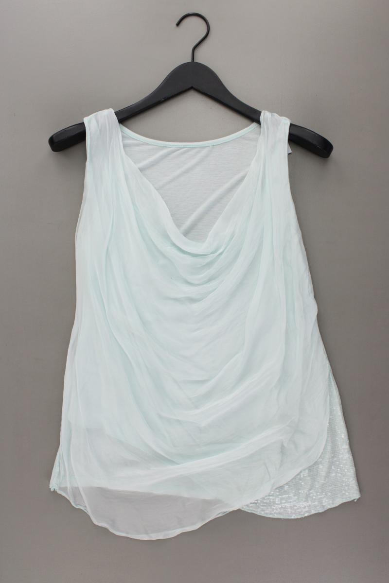 Seidenbluse Gr. 38 Ärmellos blau
