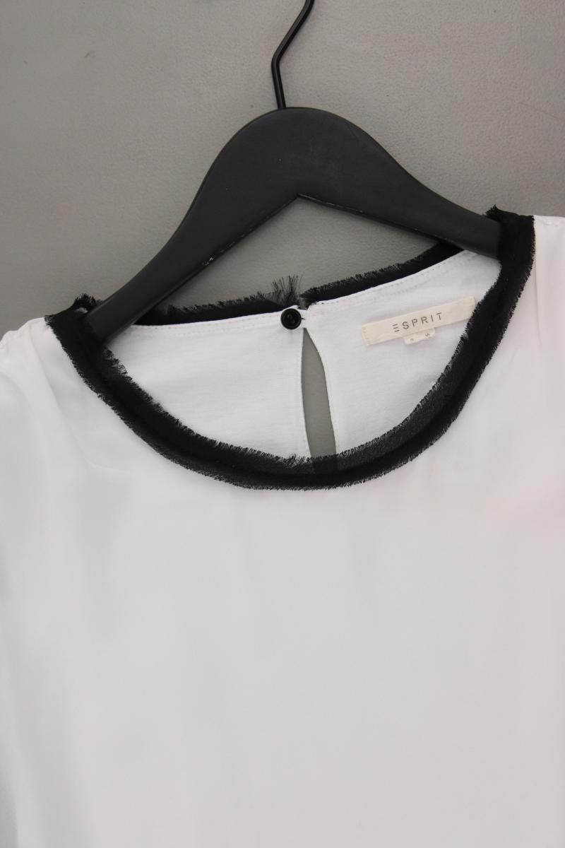 Esprit Chiffonbluse Gr. XL Kurzarm weiß