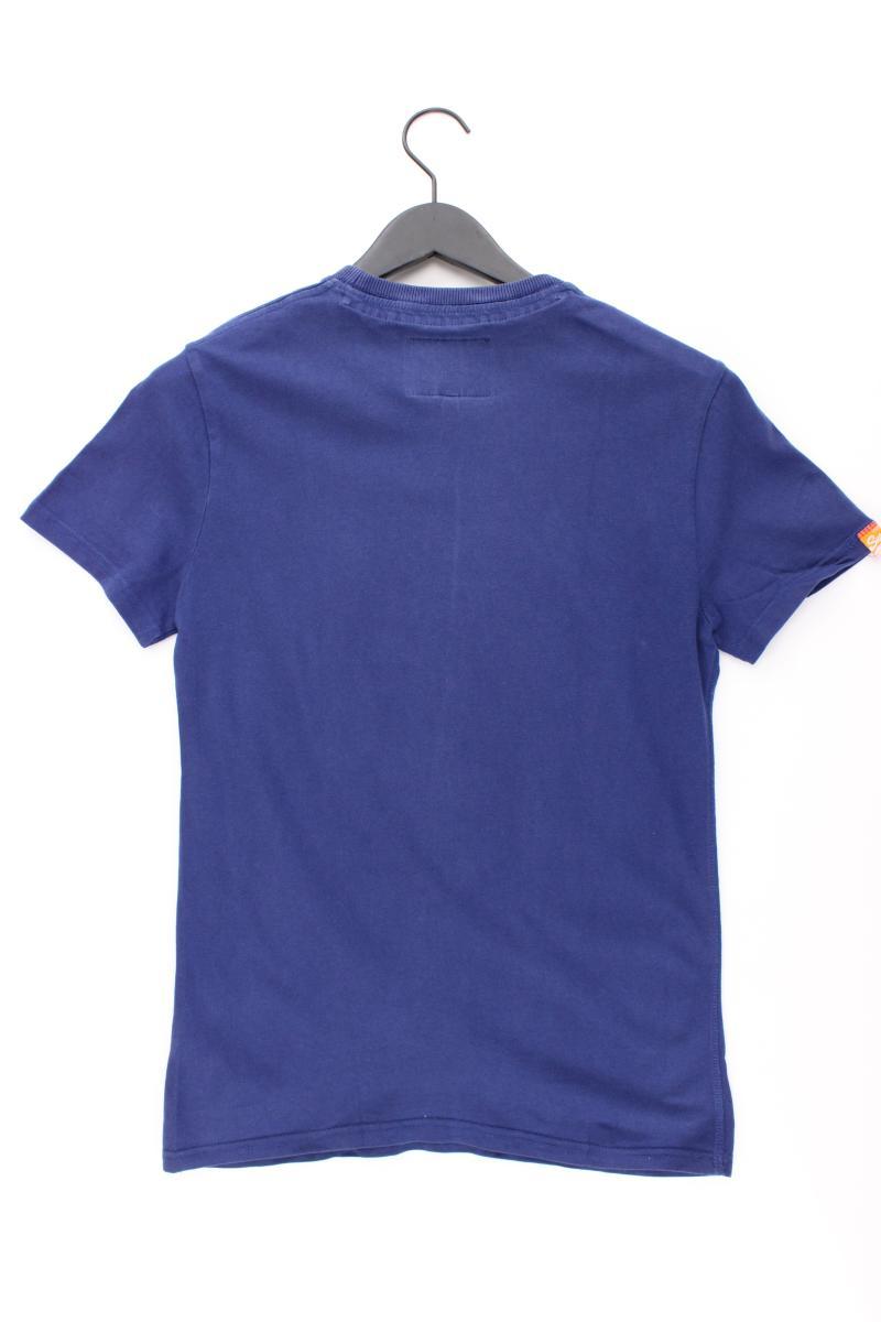 Superdry Printshirt für Herren Gr. S Kurzarm blau aus Baumwolle