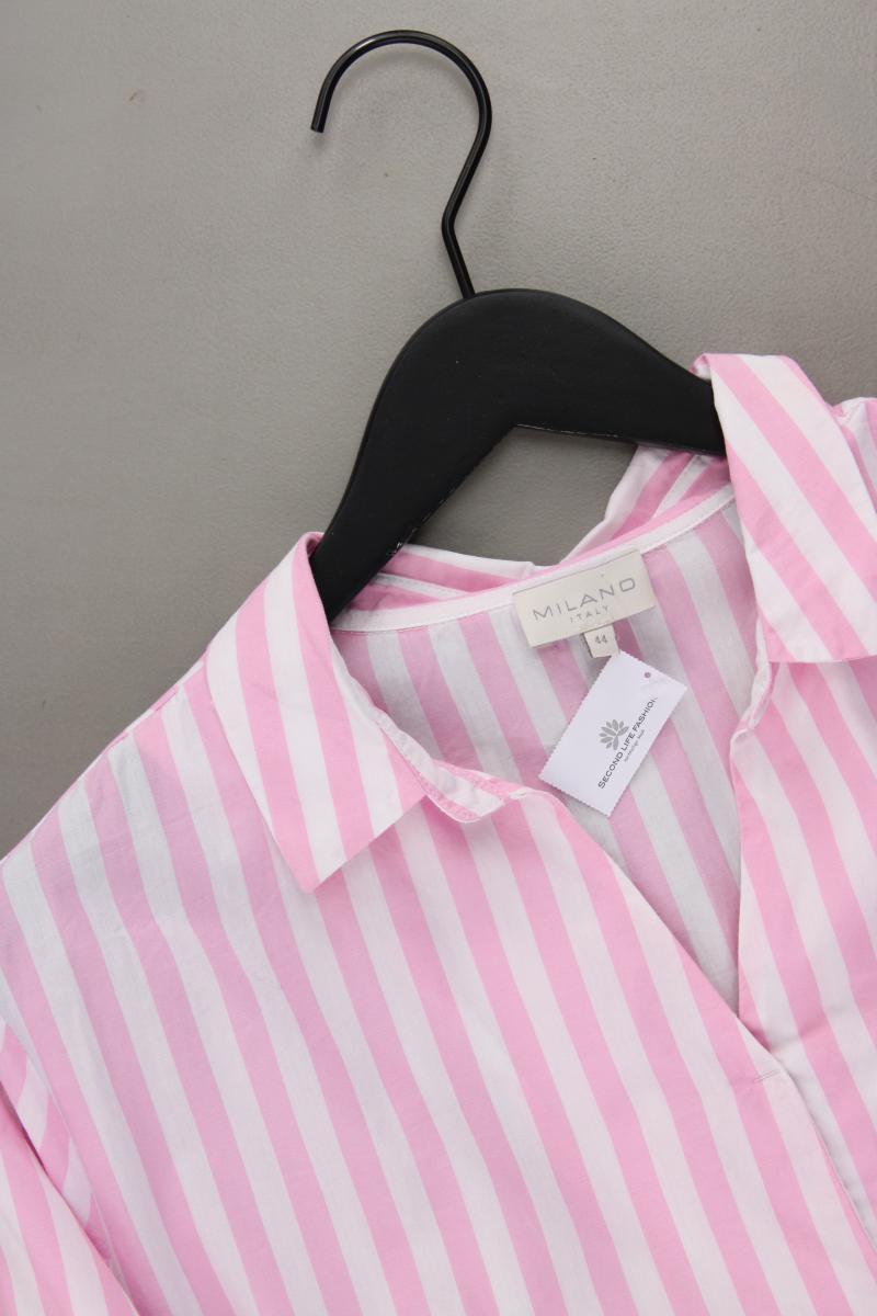 Milano Italy Langarmbluse Gr. 44 gestreift rosa aus Baumwolle