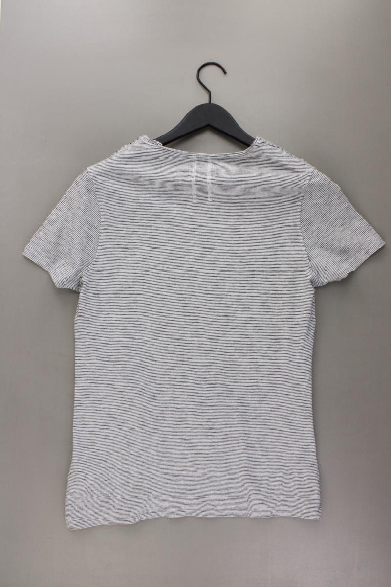 Nowadays Ringelshirt für Herren Gr. S gestreift Kurzarm grau aus Baumwolle