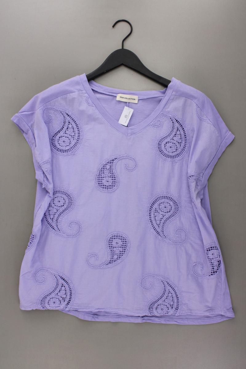 New Collection Shirt Gr. OneSize Kurzarm lila aus Baumwolle