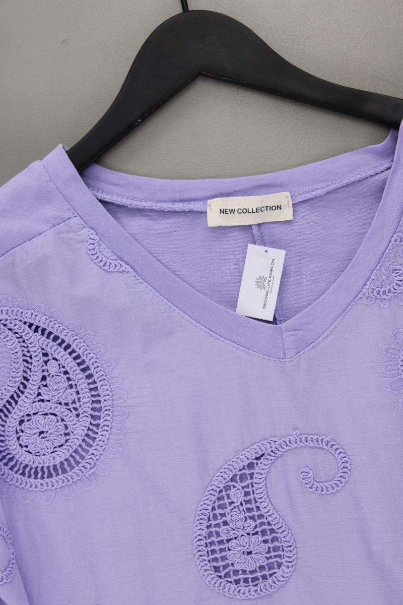 New Collection Shirt Gr. OneSize Kurzarm lila aus Baumwolle