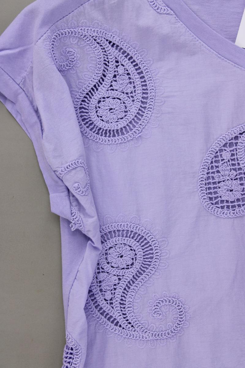 New Collection Shirt Gr. OneSize Kurzarm lila aus Baumwolle