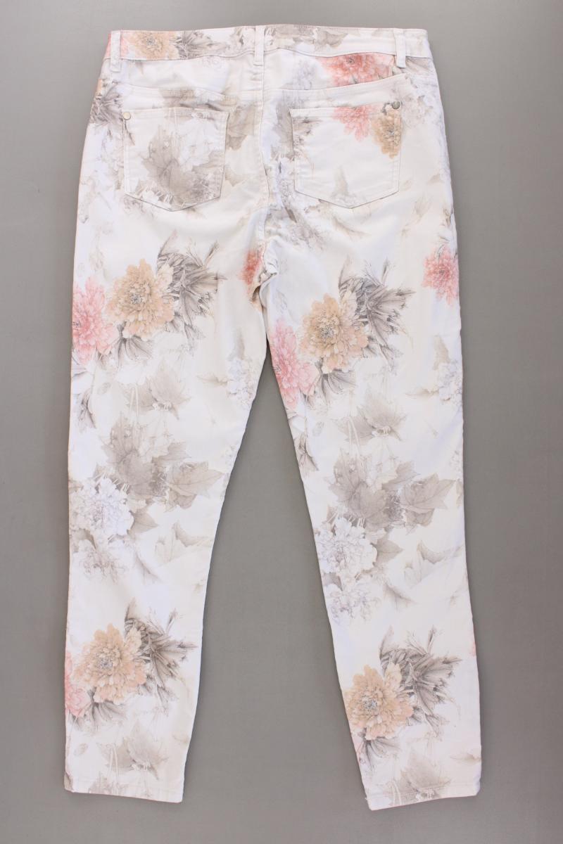 Lascana Five-Pocket-Hose Gr. 42 mit Blumenmuster creme aus Baumwolle