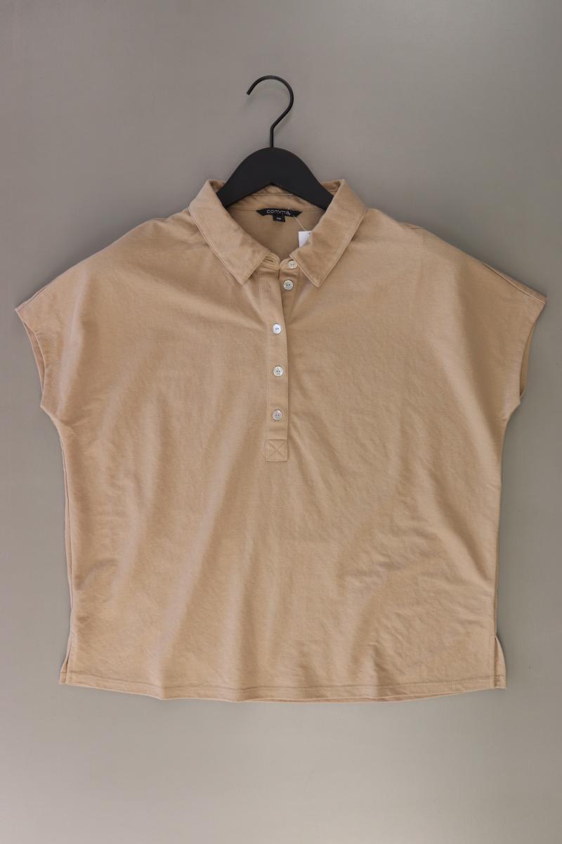 comma, Poloshirt Gr. 36 Kurzarm braun aus Viskose