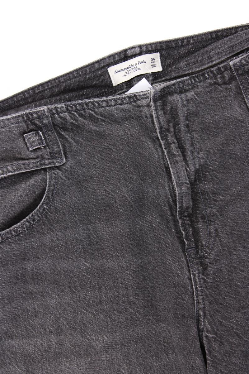 Abercrombie & Fitch Low Rise Ultra Loose Jeans Gr. W34 grau aus Baumwolle