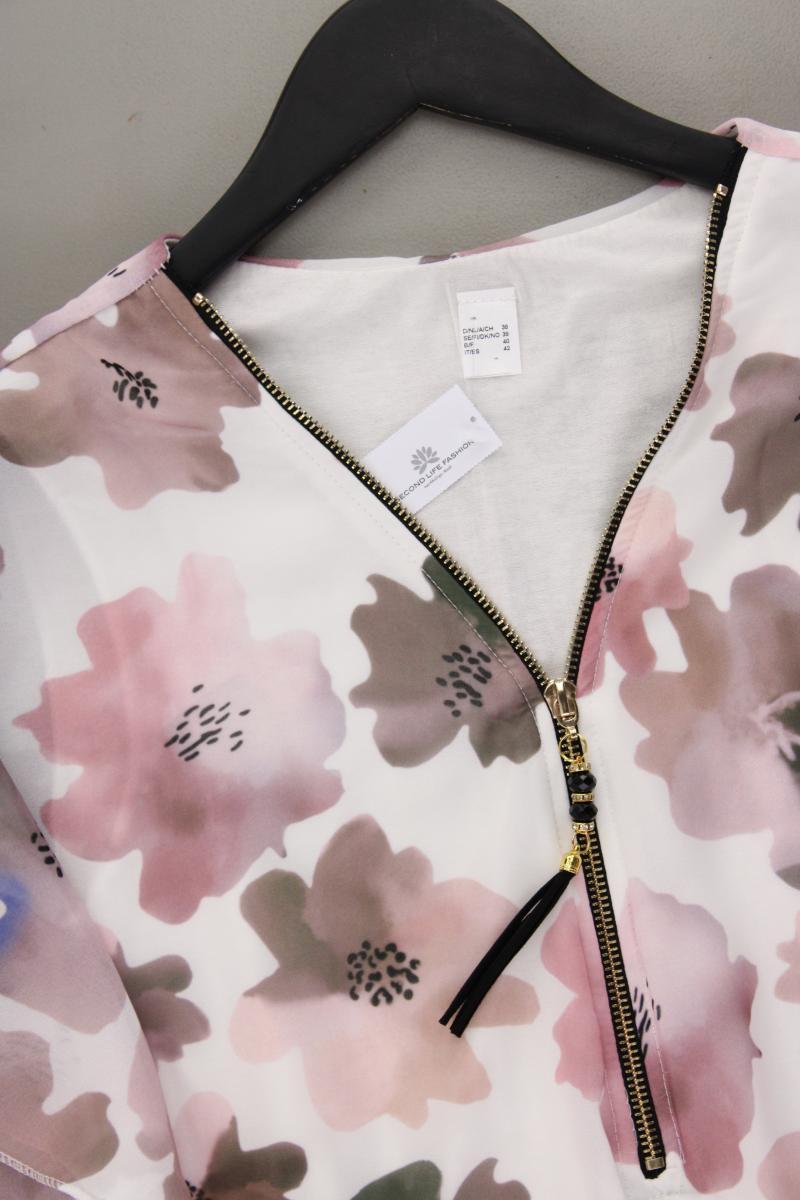 Kurzarmbluse Gr. 38 mit Blumenmuster rosa