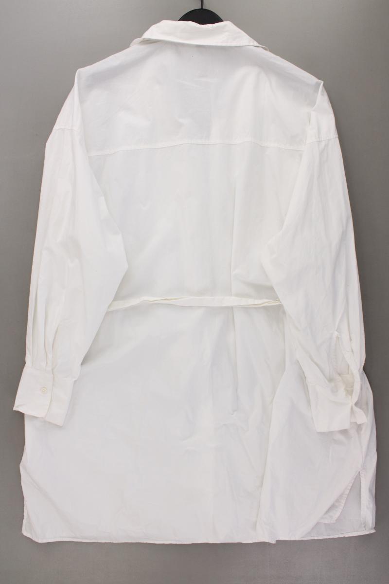 H&M Divided Longbluse Gr. XXL mit Gürtel Langarm weiß aus Baumwolle