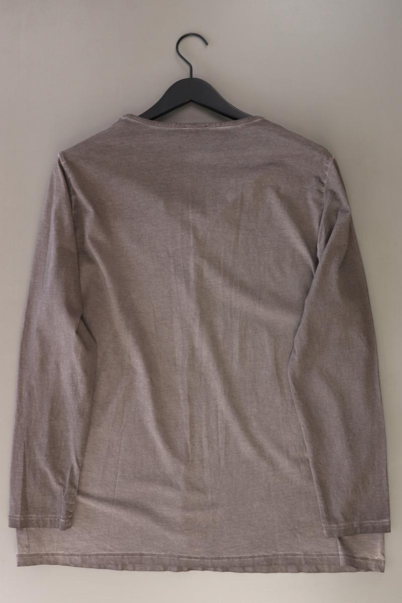 Gerry Weber Shirt mit V-Ausschnitt Gr. 46 Langarm grau