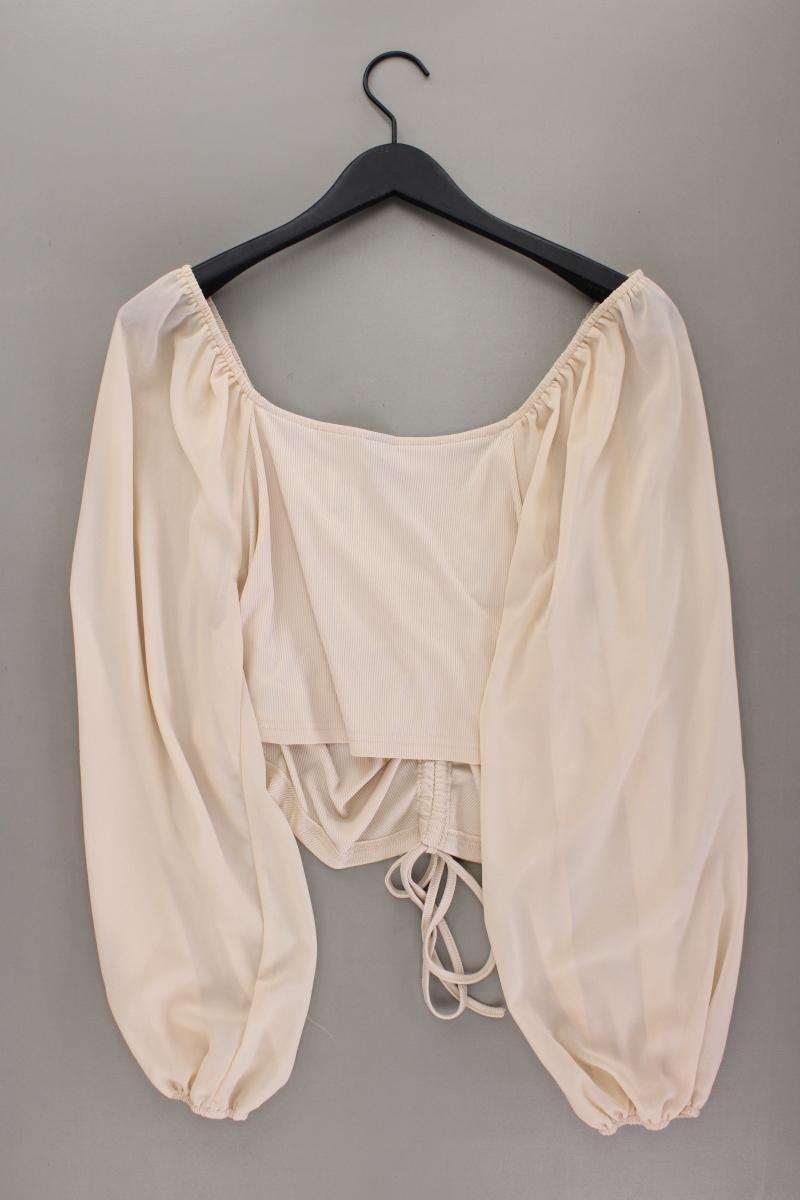 Shein Crop Bluse Gr. XXL Langarm creme aus Polyester