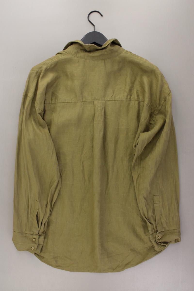 OYSHO Leinenbluse Gr. L Langarm olivgrün