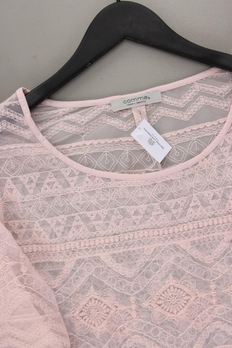 comma, transparente Bluse Gr. 42 Langarm rosa