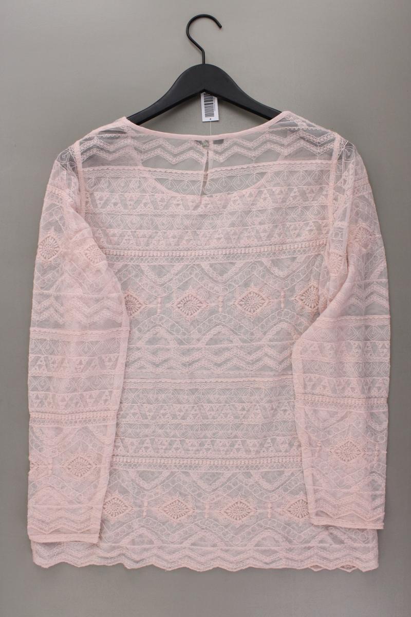 comma, transparente Bluse Gr. 42 Langarm rosa