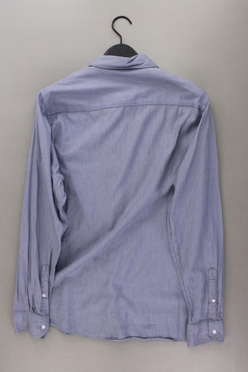 Paul Langarmhemd für Herren Gr. XL blau aus Baumwolle