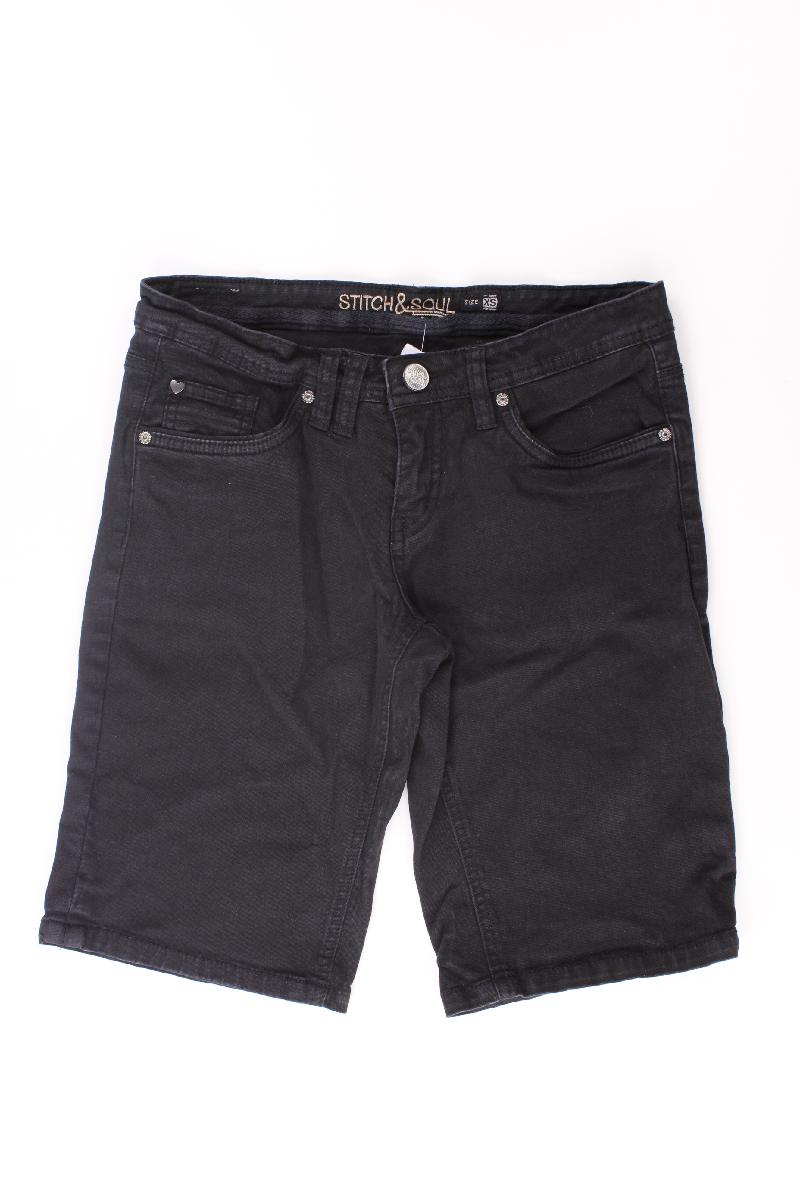 Stich & Soul Jeansshorts Gr. XS schwarz aus Baumwolle