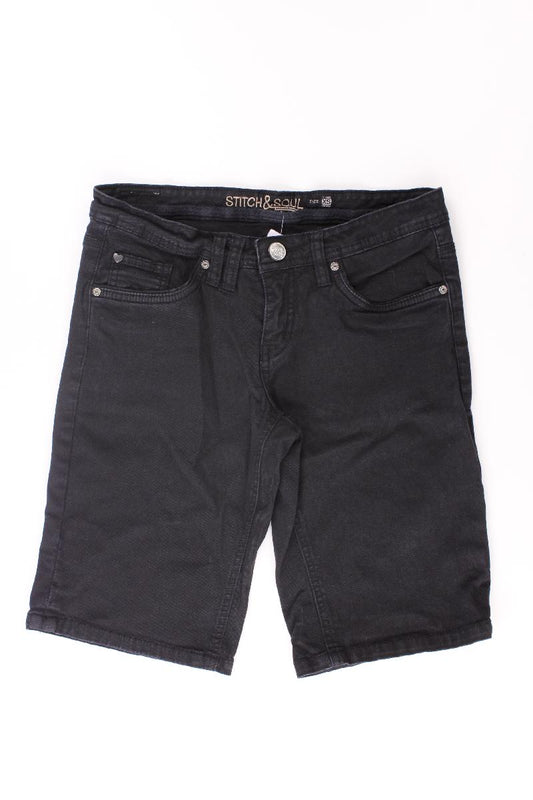 Stich & Soul Jeansshorts Gr. XS schwarz aus Baumwolle