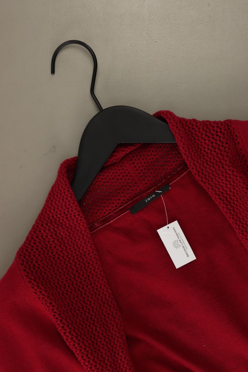 Zero Strickjacke Gr. 44 Langarm rot aus Baumwolle