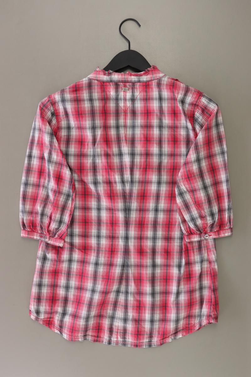 Hilfiger Denim Rüschenbluse Gr. L kariert 3/4 Ärmel rot aus Baumwolle