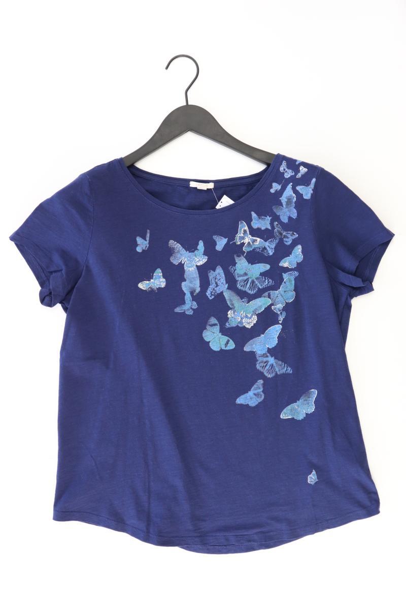 Esprit Printshirt Gr. XL Kurzarm blau aus Baumwolle