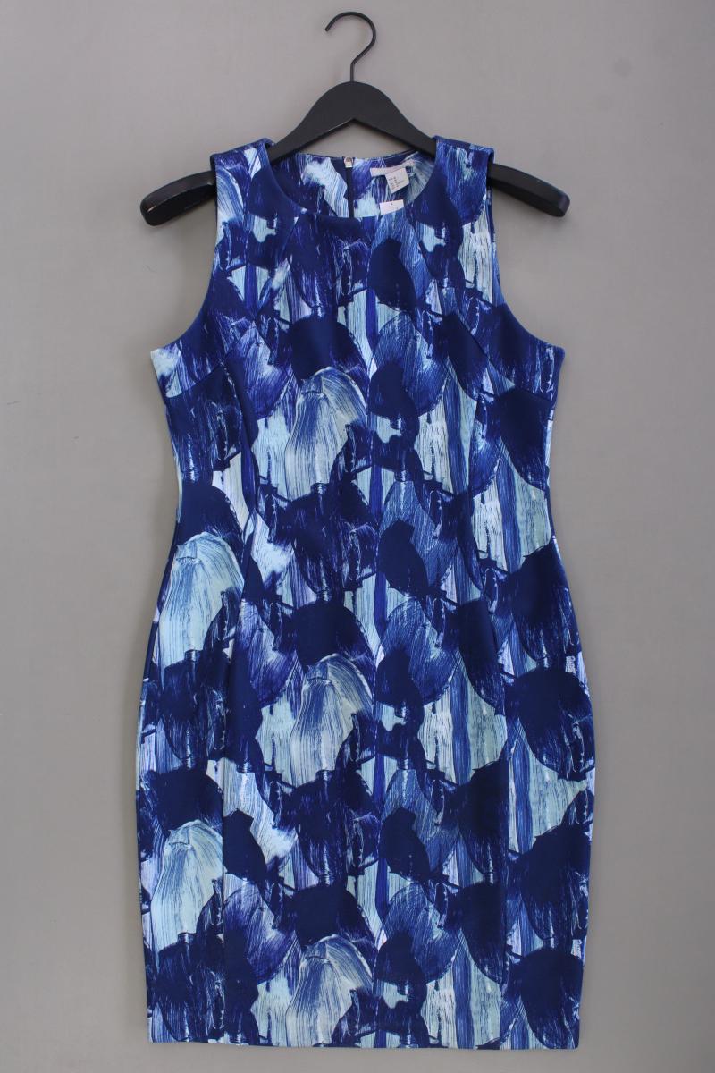 H&M Bleistiftkleid Gr. M Ärmellos blau aus Polyester