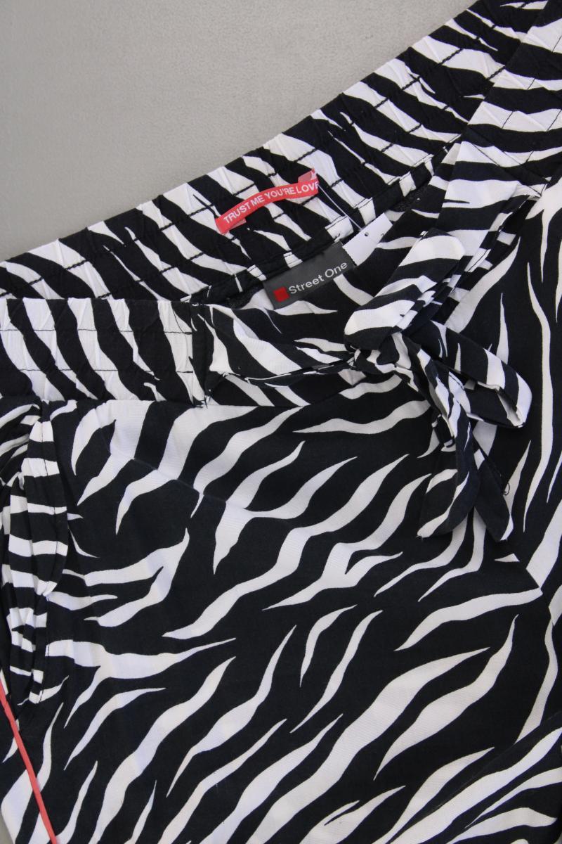 Street One Stoffhose Gr. 42 mit Tierdruck schwarz aus Viskose