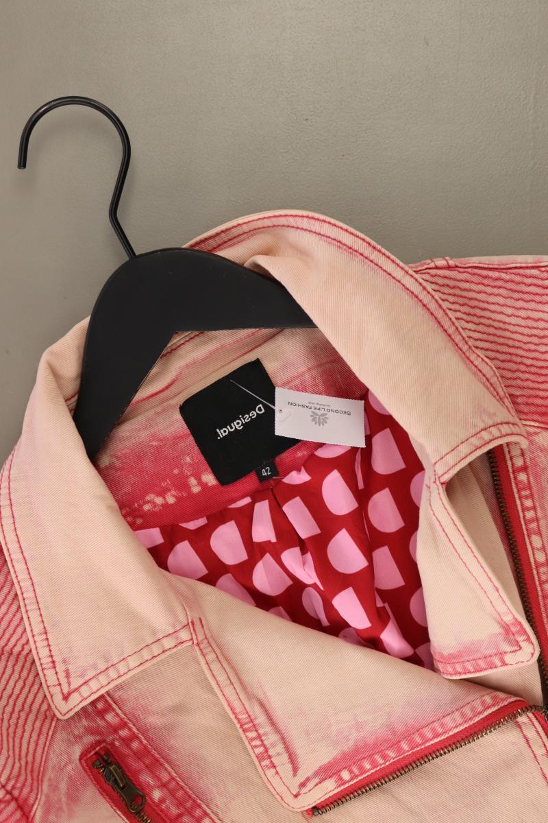 Desigual Bikerjacke Gr. 42 rosa aus Baumwolle