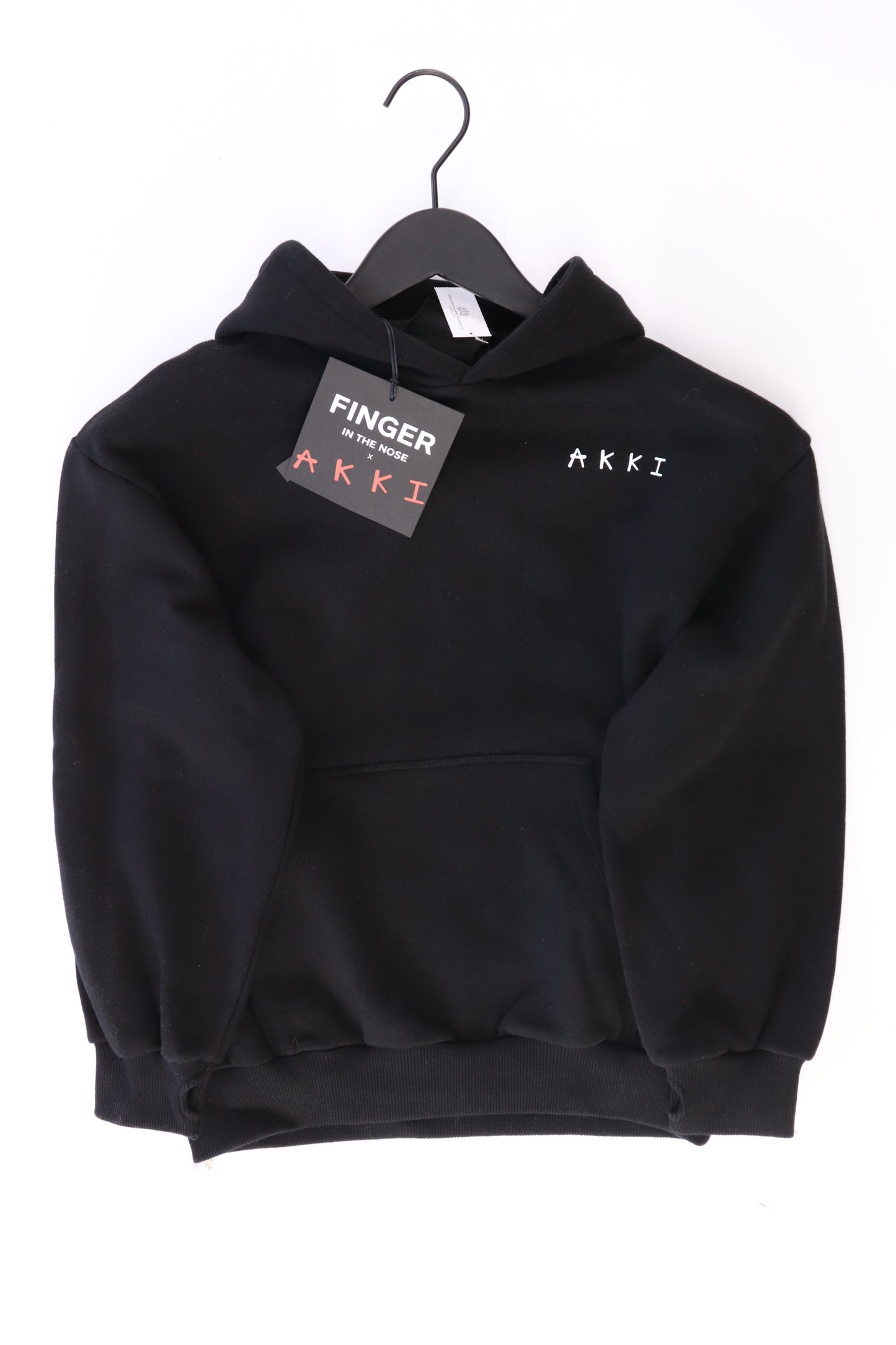 Finger in the nose x Akki Kinder Kapuzenpullover Limited Edition  schwarz Größe 10-11 Jahre, 148cm neu mit Etikett