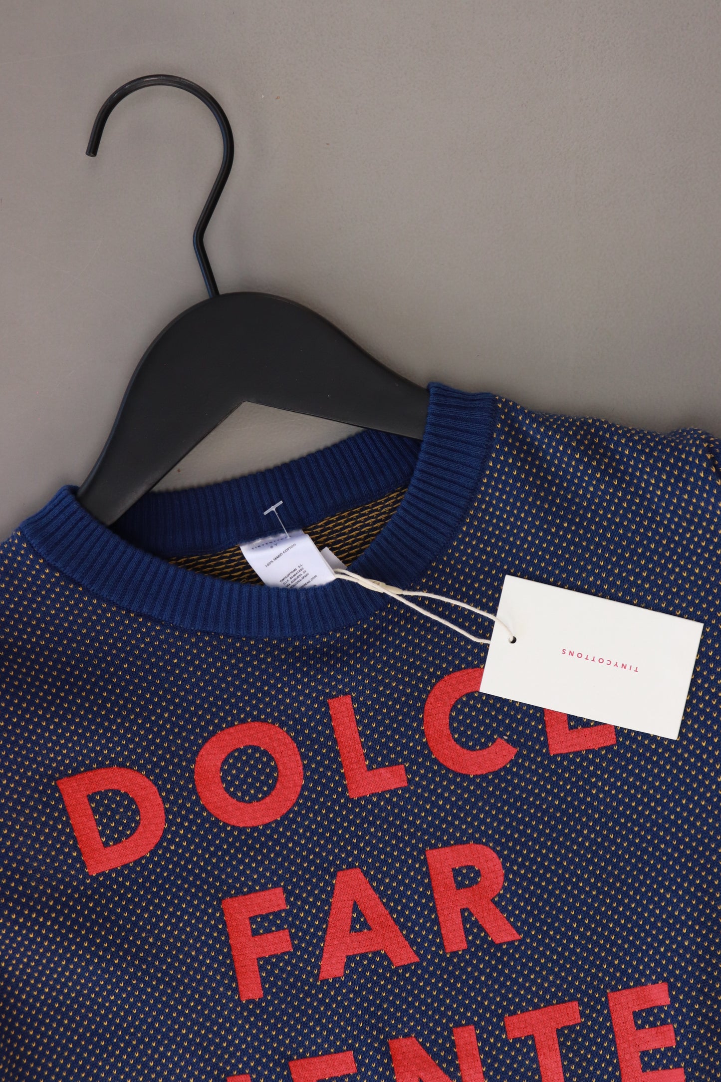 Tinycottons "Dolce far niente" Sweater Pullover blau Größe 6 Jahre neu mit Etikett