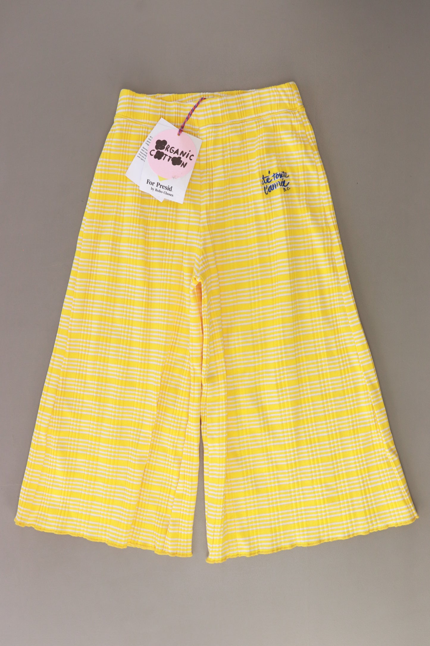 Bobo Choses Striped Culotte Trousers Kinder Hose gelb Größe 6-7 Jahre neu mit Etikett