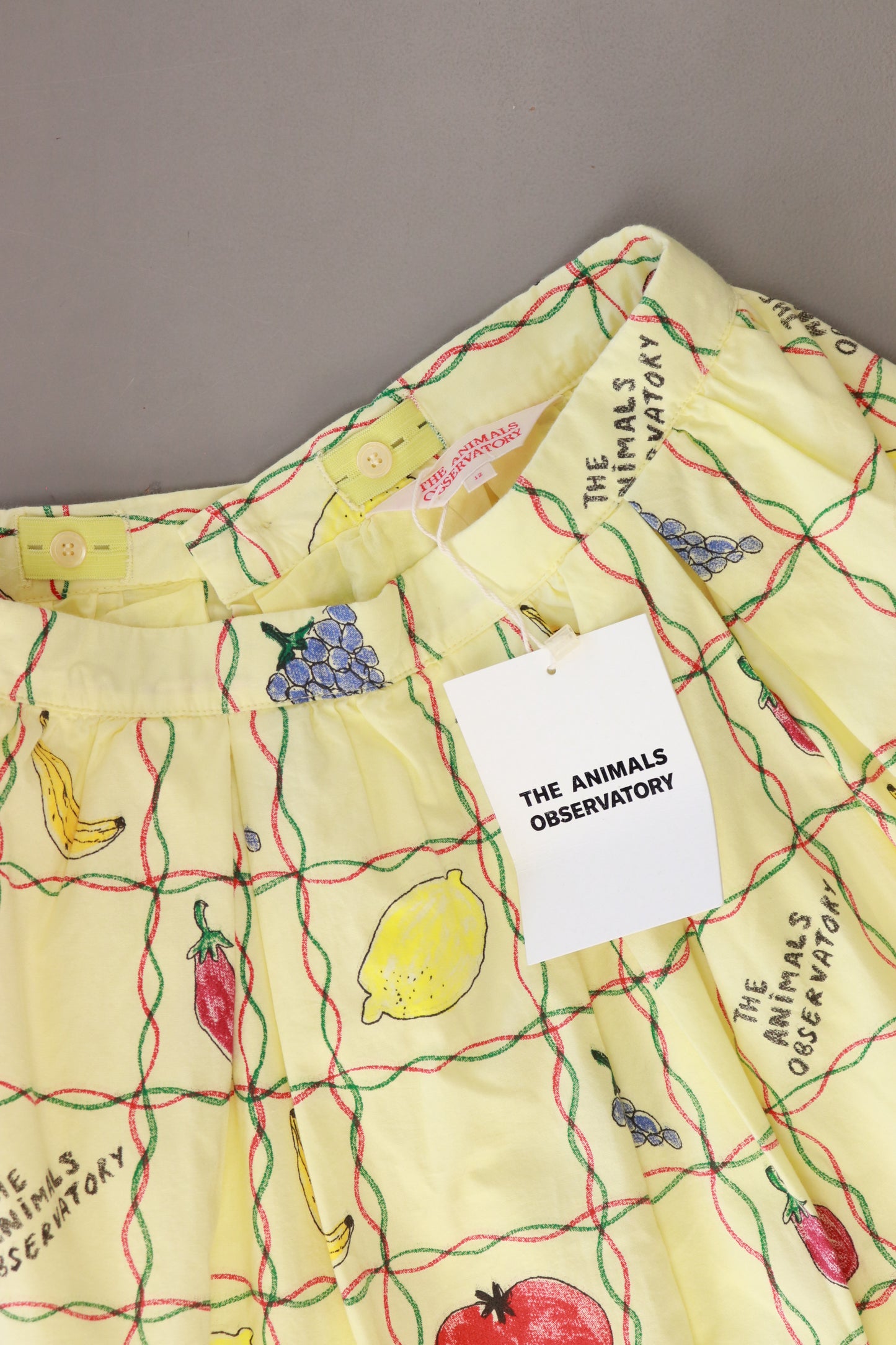 The Animal Observatory soft yellow fruits Kinder Rock gelb Größe 12 Jahre, 152cm neu mit Etikett