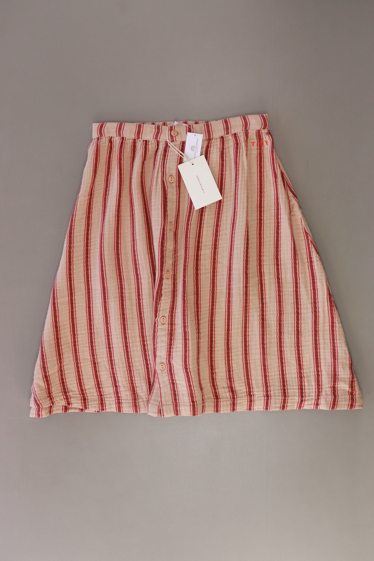 Tiny Cottons "retro stripes" midi skirt Kinder Rock creme Größe 6 Jahre neu mit Etikett