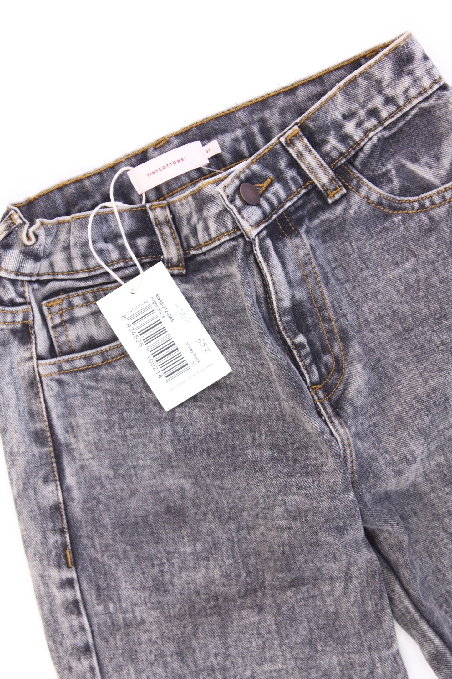 Tiny Cottons Kinder Jeans Baggy Jeans Snowy Black grau Größe 6 Jahre neu mit Etikett
