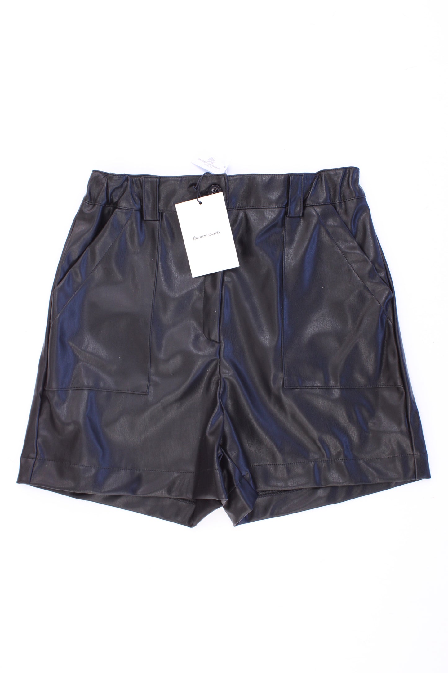 The New Society Kinder Kunstledershorts Recycled Leather Short Pant schwarz Größe 16 Jahre neu mit Etikett