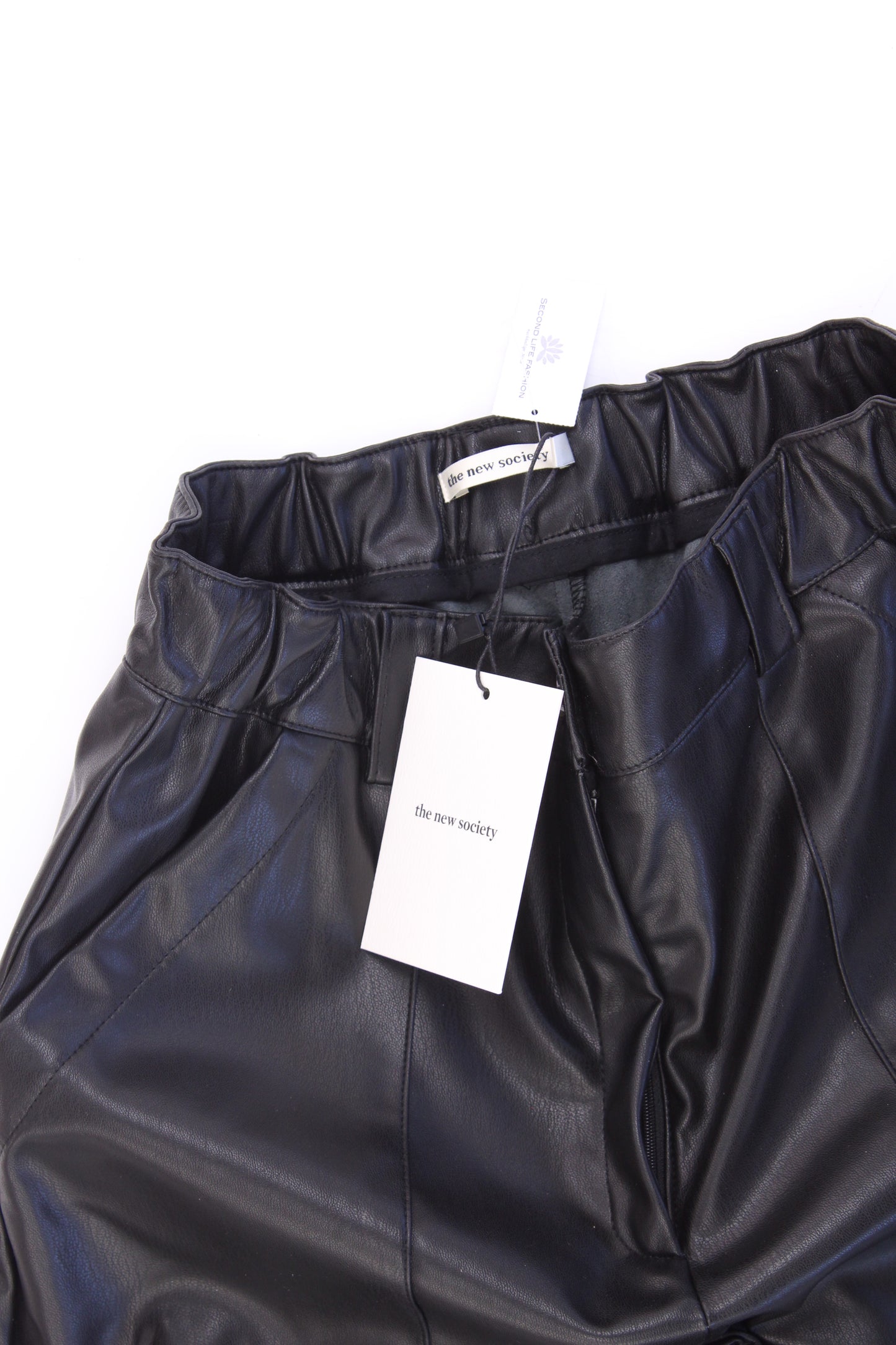 The New Society Kinder Kunstledershorts Recycled Leather Short Pant schwarz Größe 16 Jahre neu mit Etikett