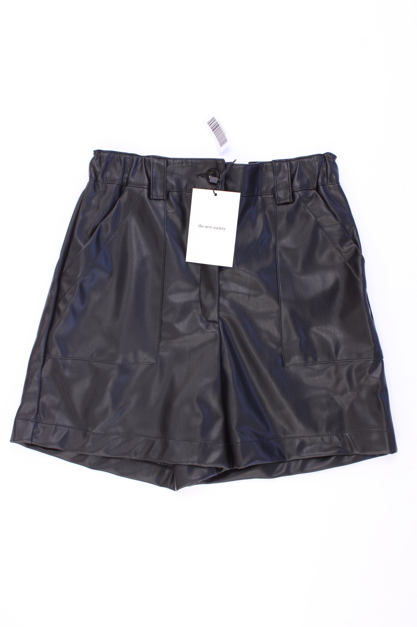 The New Society Kinder Kunstledershorts Recycled Leather Short Pant schwarz Größe 14 Jahre neu mit Etikett
