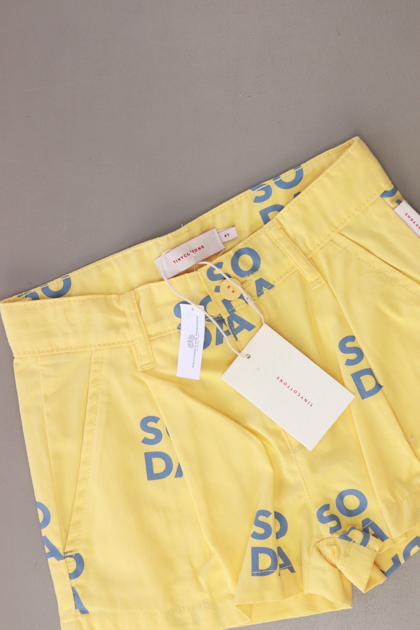 Tiny Cottons Kinder Shorts "soda pleat" gelb Größe 4 Jahre neu mit Etikett