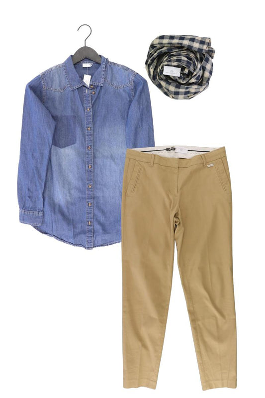 Second Hand Outfit Größe S mit Jacqueline de Yong Jeansbluse in Gr. 36 und Tuch