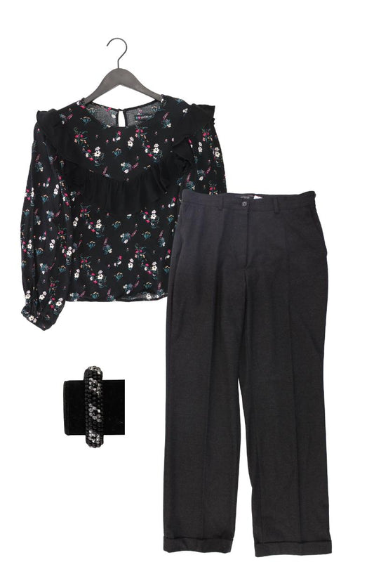 Second Hand Outfit Größe L mit Even & Odd Rüschenbluse in Gr. L und Armband