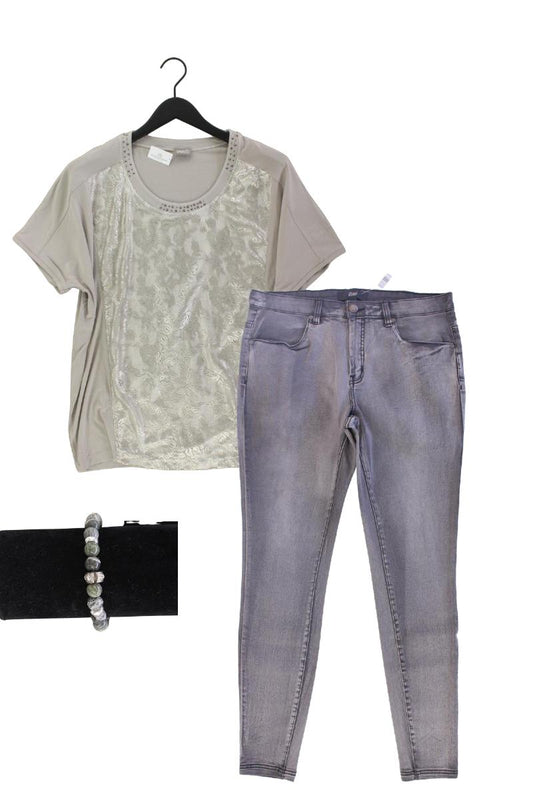 Second Hand Outfit Größe XL mit Gelco Shirt mit Spitze in Gr. 46 und Armband