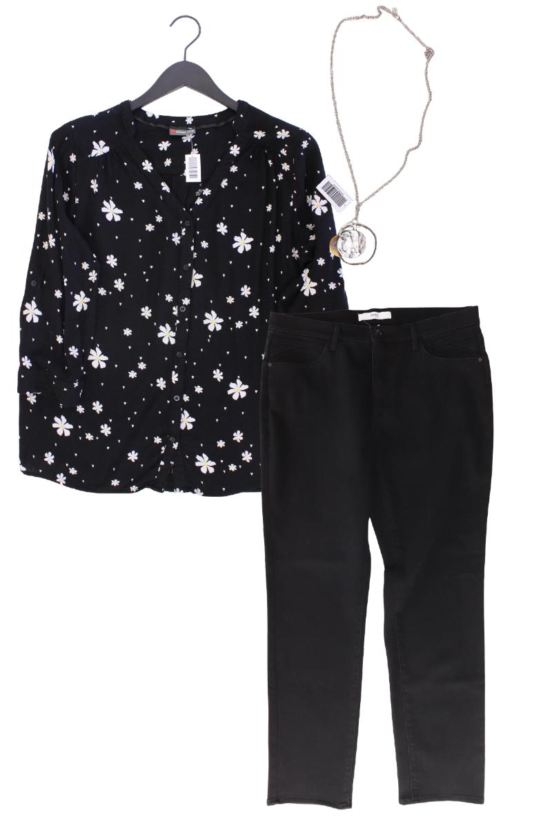 Second Hand Outfit Größe L mit Street One Oversize-Bluse in Gr. 42 und Halskette